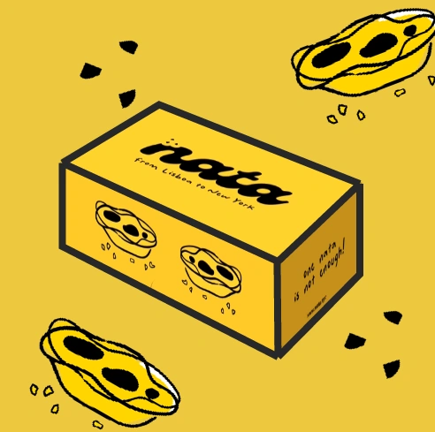 Yellow box with two nata illustrations
